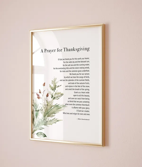 Thanksgiving Prayer Scripture Wall Art Print