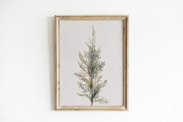 Winter Branch Vintage Christmas Poster Print