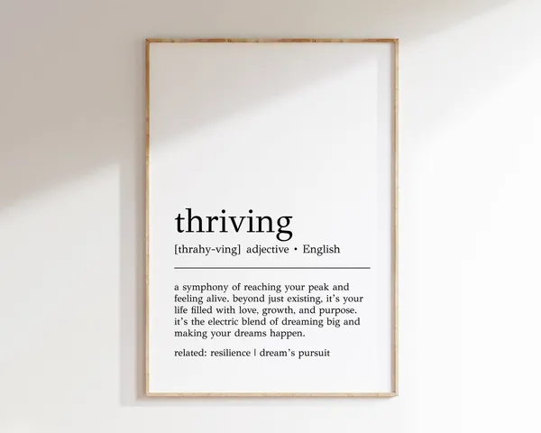 Thriving Definition Motivational Wall Art Print