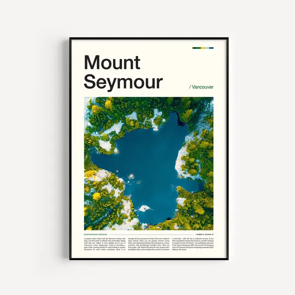 Mount Seymour Vancouver Travel Poster, Art Print