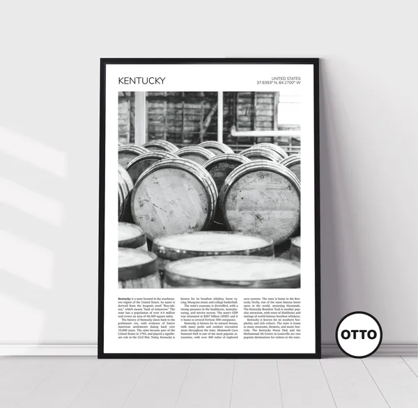 Kentucky Bourbon Barrels Travel Poster Art Print