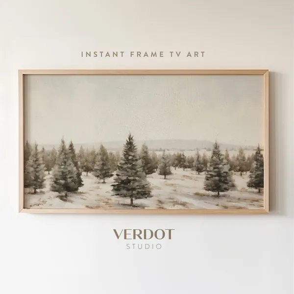 Rustic Farmhouse Christmas Tree Farm Art Print