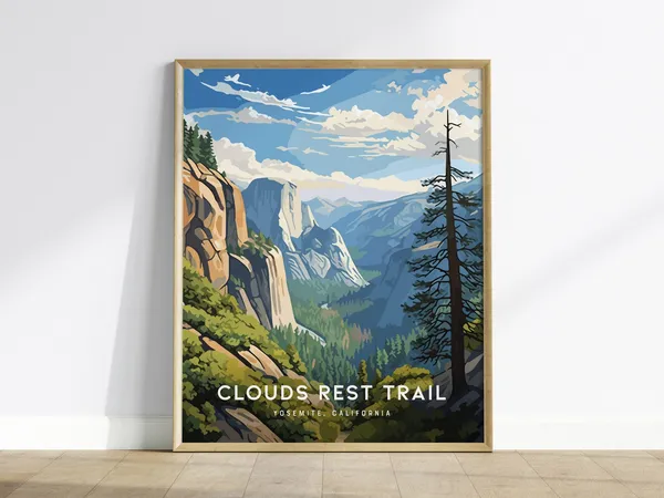 Yosemite National Park Clouds Rest Trail Poster