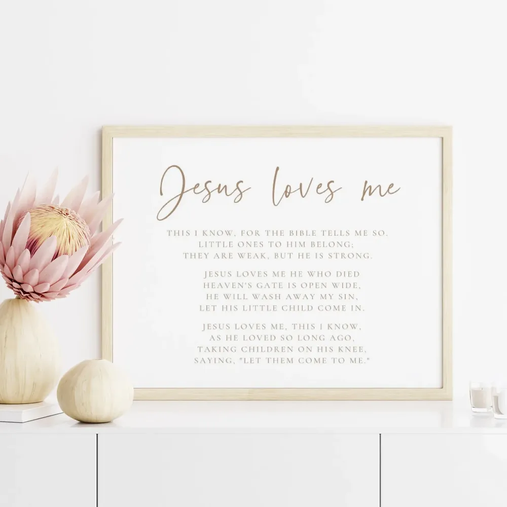 Jesus Loves Me Newborn Wall Art Poster