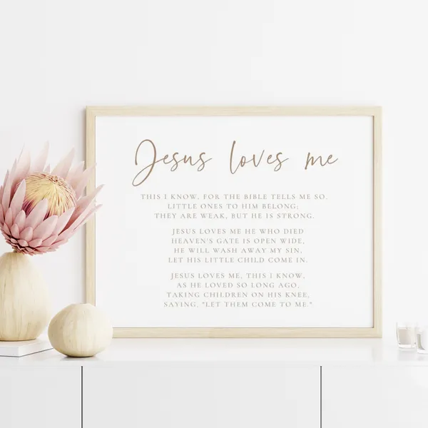 Jesus Loves Me Newborn Wall Art Poster