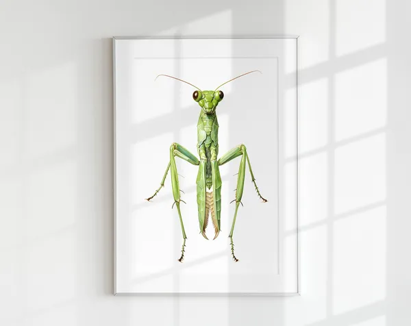 Praying Mantis Botanical Guide Poster Print