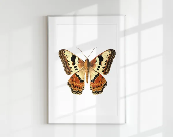 Moth Print, Botanical Guide Art Print