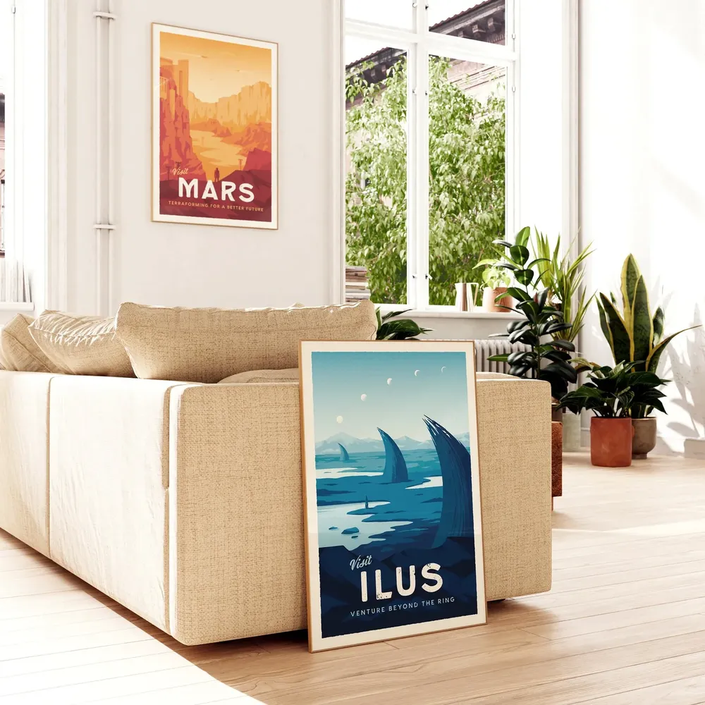 Ilus Retro Sci-Fi Travel Poster Print - Image 2