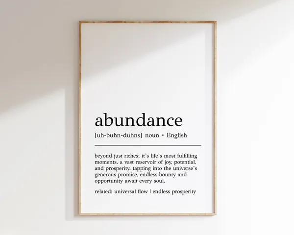 Abundance Definition Motivational Wall Art Print