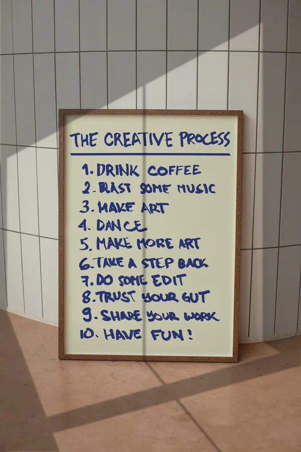 The Creative Process Retro Typography Art Print