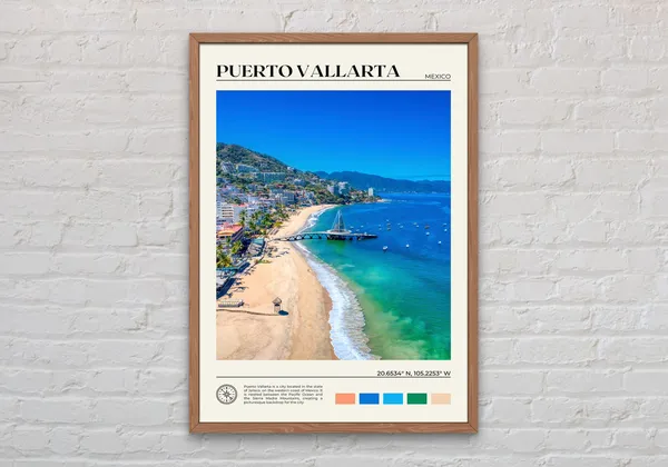 Puerto Vallarta Travel Poster, Real Photo Wall Art