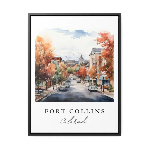 Fort Collins Co Travel Poster Print, Custom Text