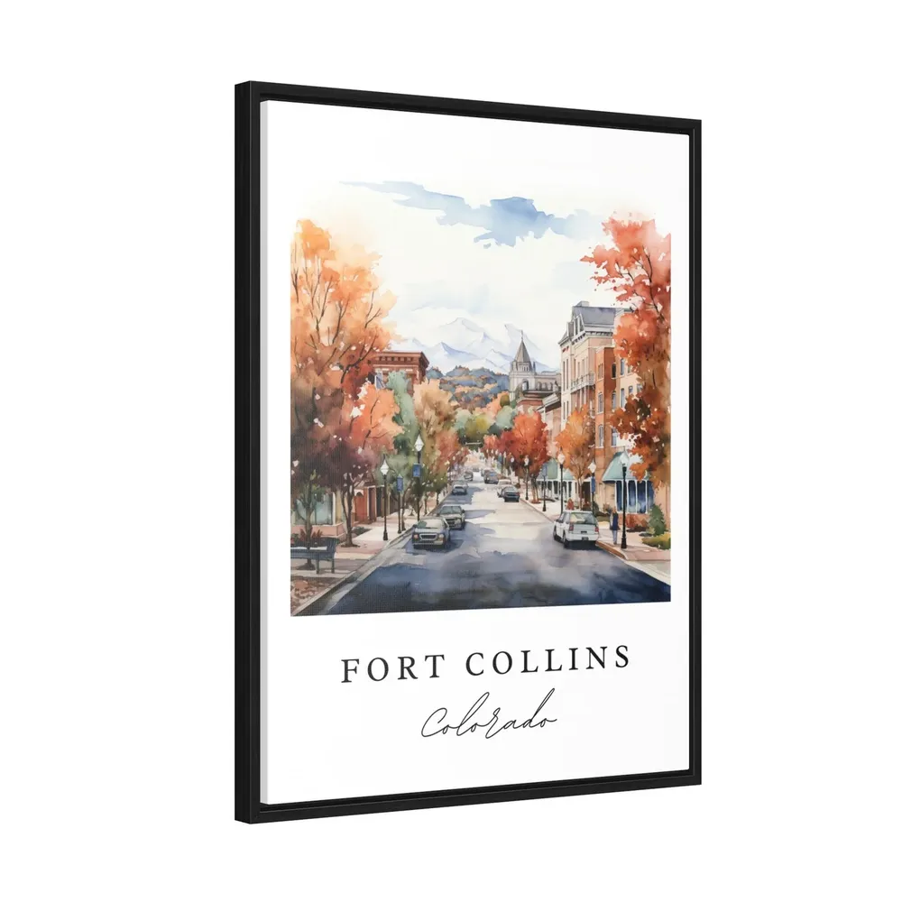 Fort Collins Co Travel Poster Print, Custom Text - Image 3