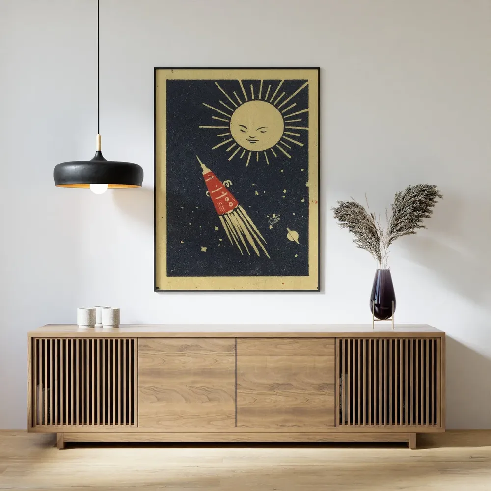 Space Travel Vintage Poster, Art Deco Travel Print - Image 3