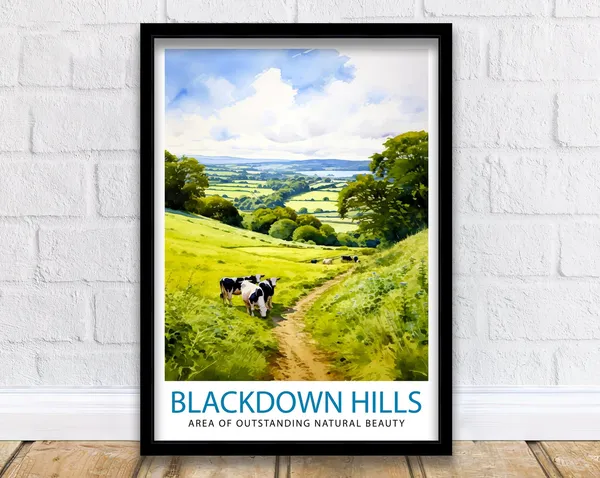 Blackdown Hills AONB Art Print, English Countryside