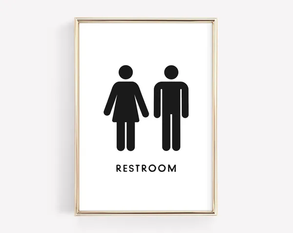 Unisex Restroom Sign, Airbnb Bathroom Art Print