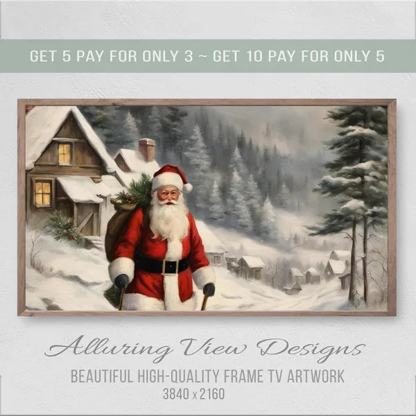 Vintage Santas Christmas Delivery Art Print