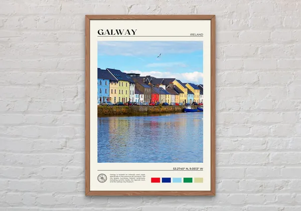 Galway Real Photo Travel Poster, Ireland Wall Art