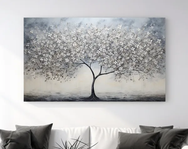 White Tree Nature Art Print, Christmas Home Decor