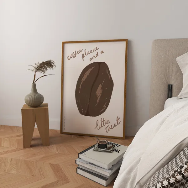 Coffee Please And A Lil Treat, Vintage Food Art Print