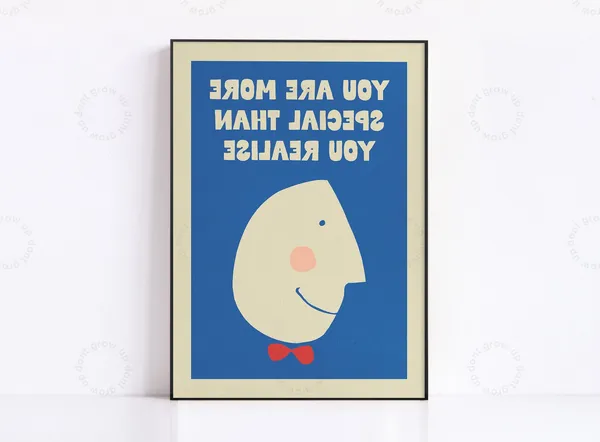 You Are More Special Than Realise Retro Smiley Art Print