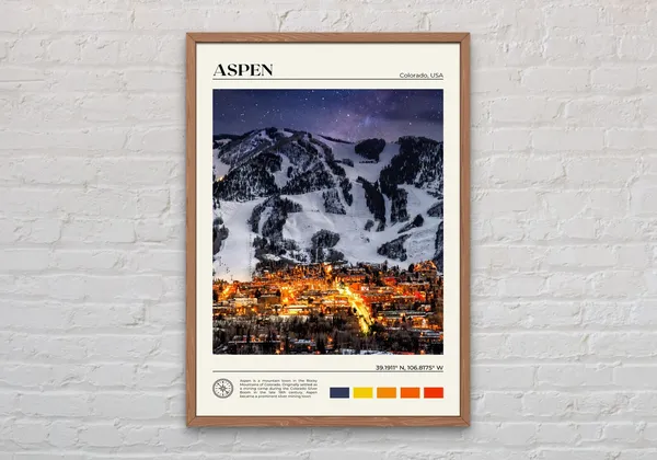 Aspen Travel Poster, Colorado Wall Art Print