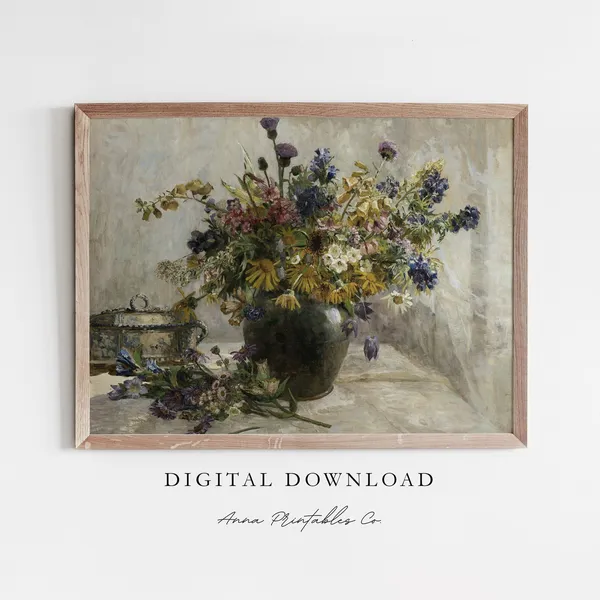 Flowers From The Alps Vintage Floral Art Print