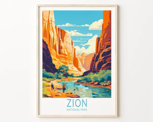 Zion National Park Personalized Travel Poster