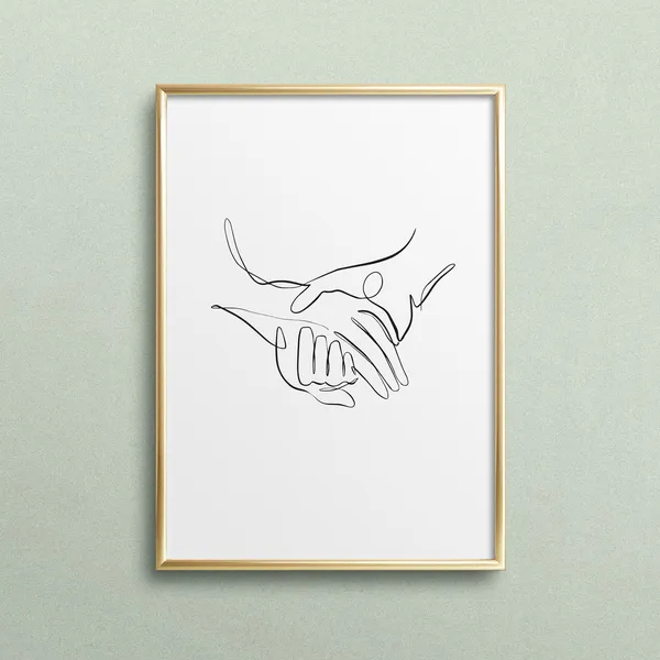 Hands of Love Line Art Poster Print, Gift Idea
