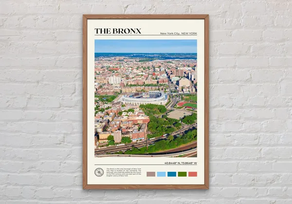 The Bronx Real Photo Travel Poster, USA Wall Decor