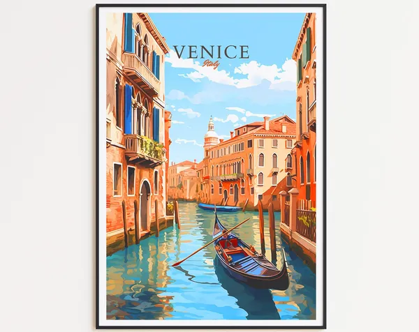 Venice Travel Poster, Italy Wall Art Art Print