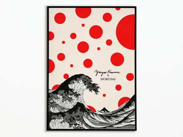 Yayoi Kusama x Hokusai Poster, Art Print