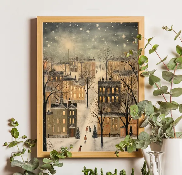 Christmas Town - Vintage Winter Art