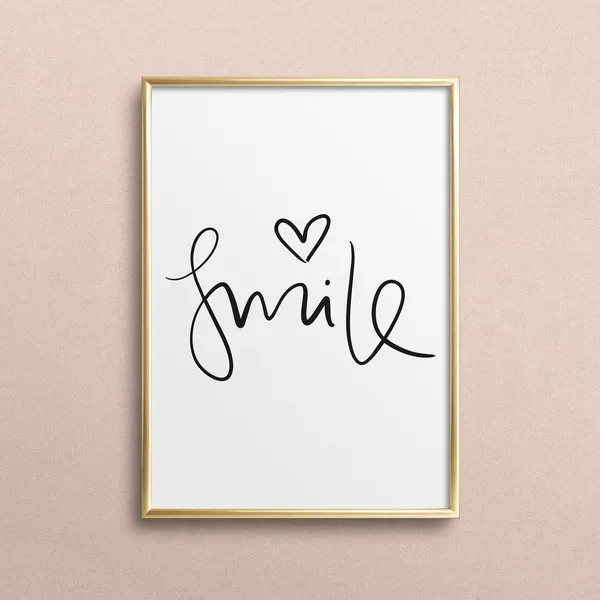 Smile Typography Quote Art Print, Happy Life