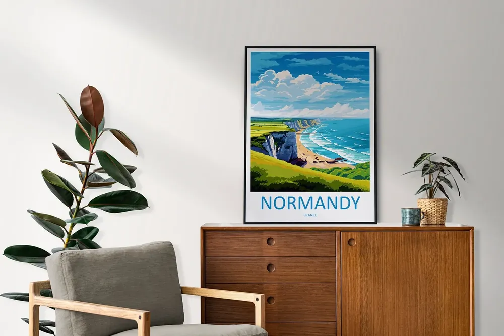Normandy Travel Poster, France Wall Art - Image 2