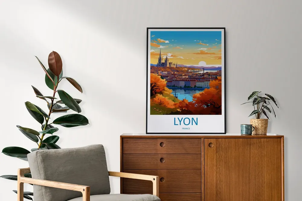 Lyon Travel Poster, France Wall Art - Image 2