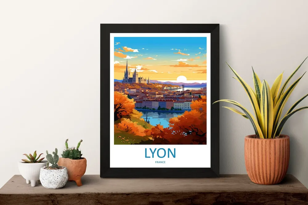 Lyon Travel Poster, France Wall Art - Image 3