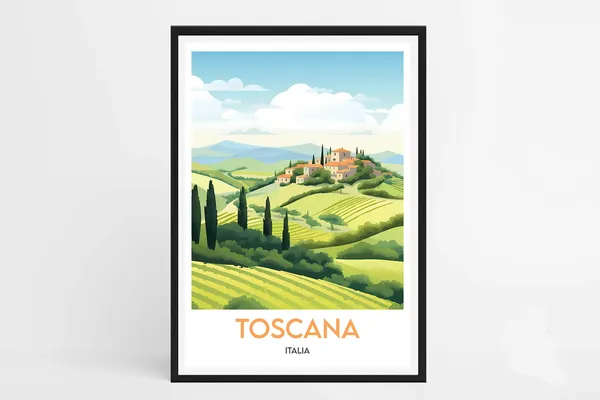 Tuscany Minimalist Travel Poster, Italy Art Print