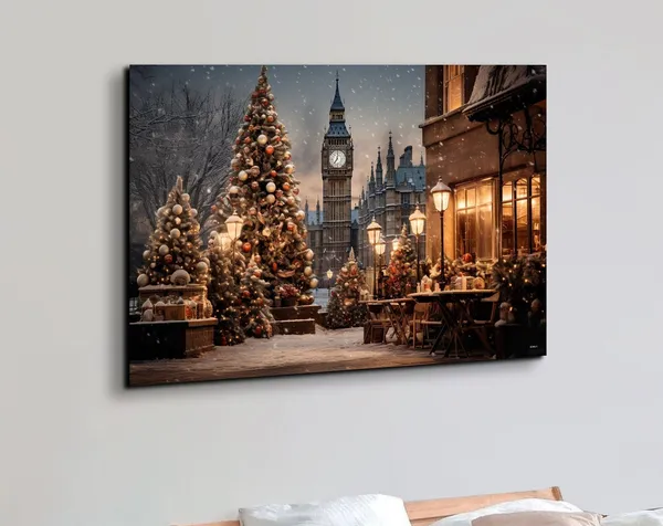 Christmas In London Holiday Snow Art Print