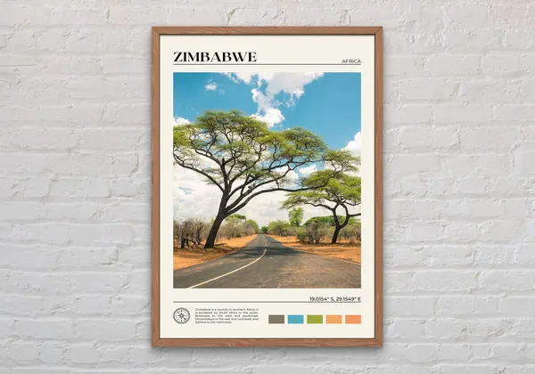 Zimbabwe Real Photo Africa Wall Art Print