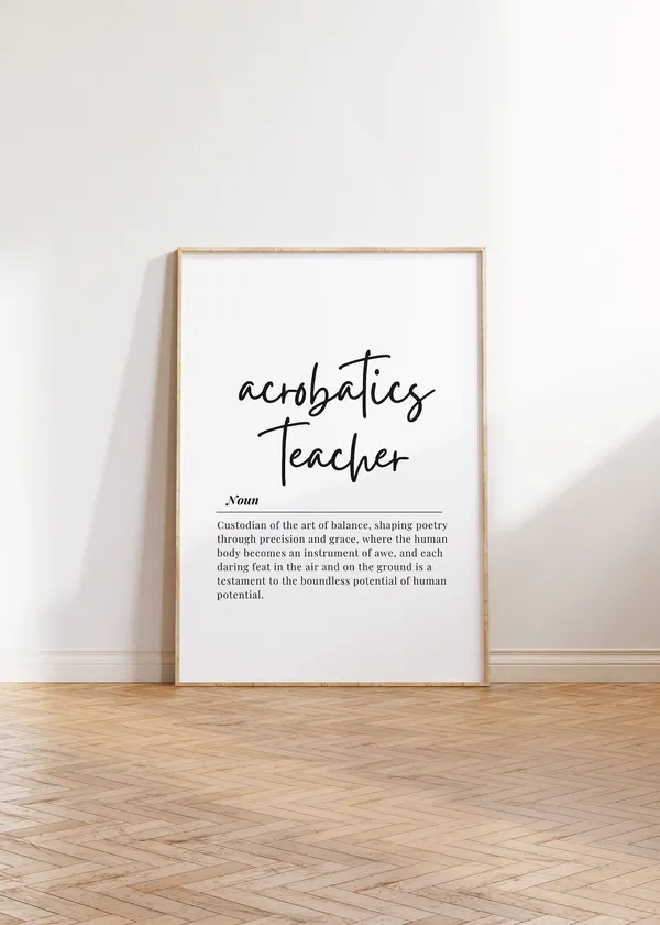 Acrobatics Teacher Appreciation Poster, Inspirational Thank You