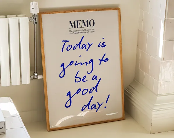 Good Day Memo Retro Typography Art Print