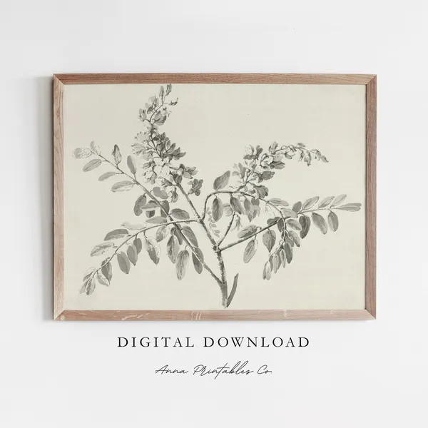 Flowering Branch Vintage Botanical Art Print