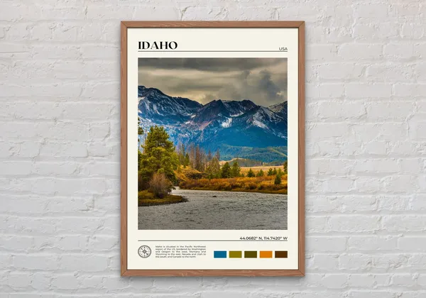 Idaho Travel Poster, United States Wall Art