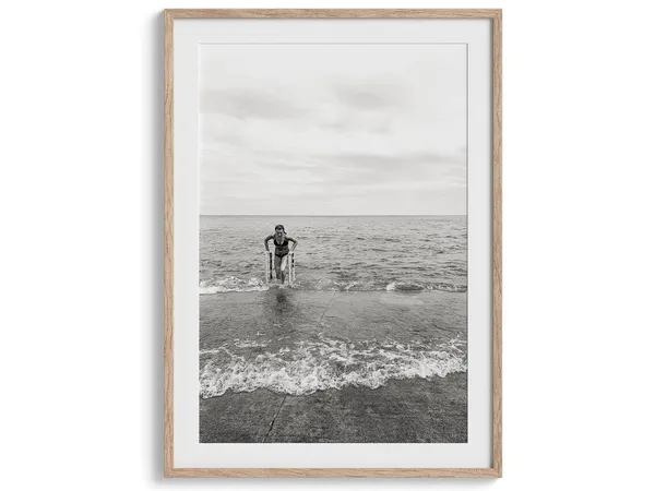 Lake Michigan Beach, Black and White Travel Poster