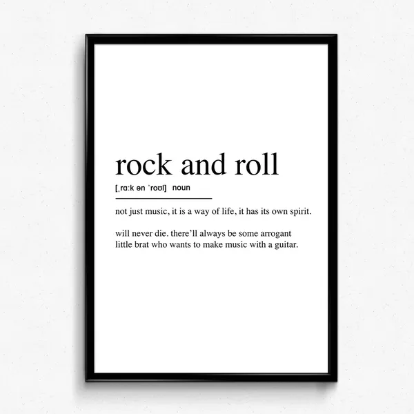Rock and Roll Definition Print, Modern Music Art Print