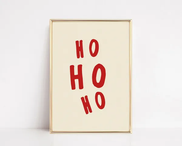Ho Ho Ho Sign Christmas Wall Art Print