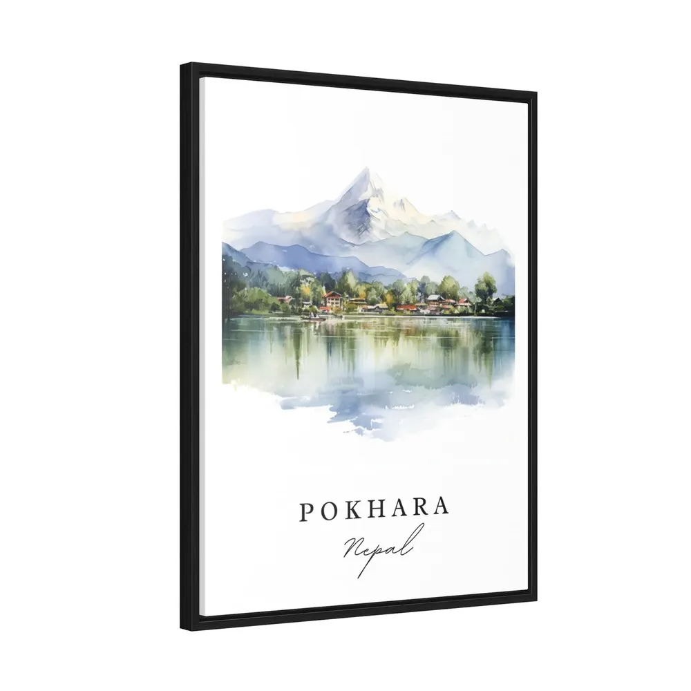 Pokhara Nepal Travel Poster, Personalized Wall Art - Image 2