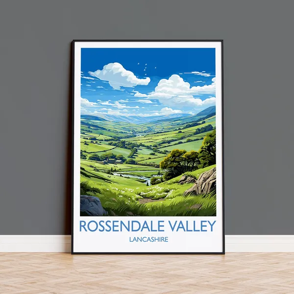 Rossendale Valley Travel Poster, English Countryside