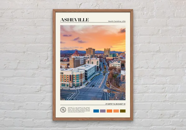 Asheville Travel Poster, USA Place Print